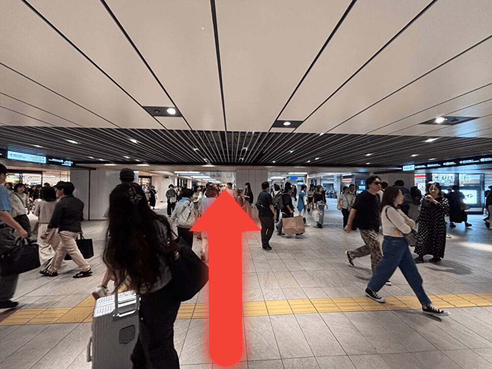 阪神大阪梅田駅を通り過ぎ、さらに直進してください